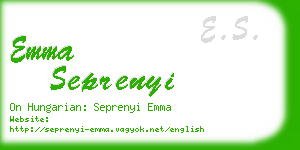 emma seprenyi business card